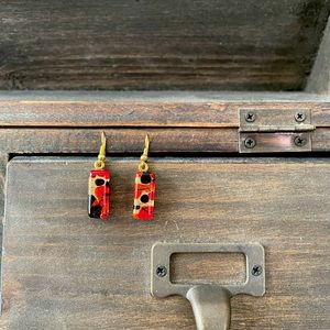 Red and gold earrings